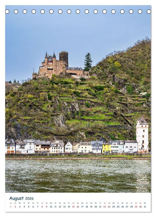 Produktbild: Burgen und Burgruinen am Mittelrhein (Tischkalender 2026 DIN A5 hoch), CALVENDO Monatskalender