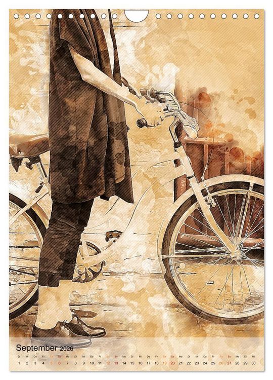 Produktbild: Fahrrad - Retro-Kalender (Wandkalender 2026 DIN A4 hoch), CALVENDO Monatskalender