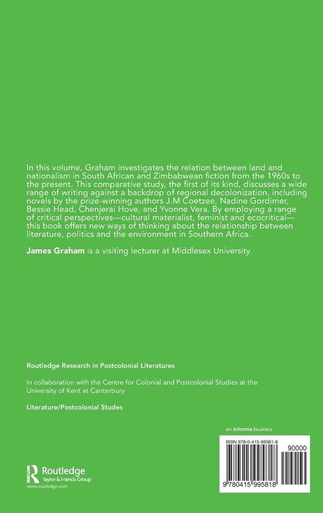 Produktbild: Land and Nationalism in Fictions from Southern Africa