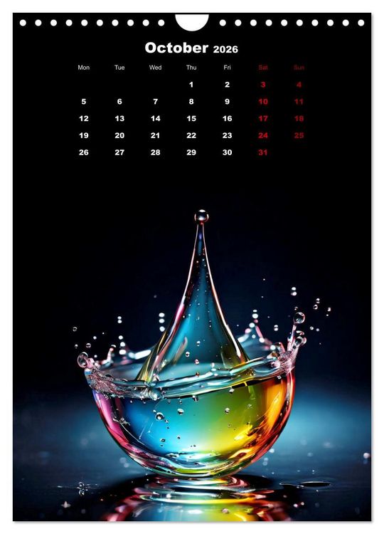 Produktbild: The symphony of drops (Wall Calendar 2026 DIN A4 portrait), CALVENDO 12 Month Wall Calendar
