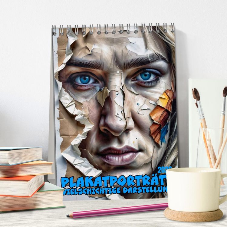 Produktbild: Plakatportr&auml;ts, vielschichtige Darstellung (Tischkalender 2026 DIN A5 hoch), CALVENDO Monatskalender