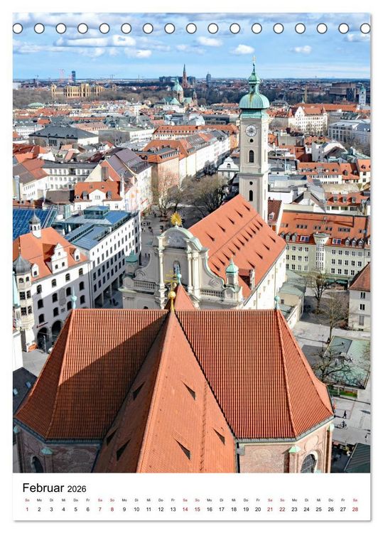 Produktbild: M&uuml;nchen Blick vom Alten Peter (Tischkalender 2026 DIN A5 hoch), CALVENDO Monatskalender