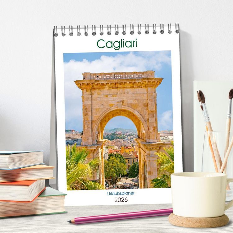 Produktbild: Cagliari - Urlaubsplaner (Tischkalender 2026 DIN A5 hoch), CALVENDO Monatskalender