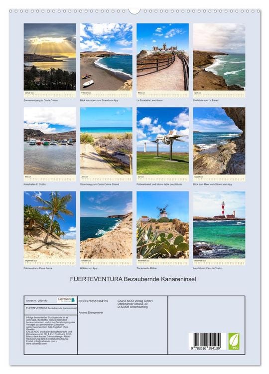Produktbild: FUERTEVENTURA Bezaubernde Kanareninsel (hochwertiger Premium Wandkalender 2026 DIN A2 hoch), Kunstdruck in Hochglanz