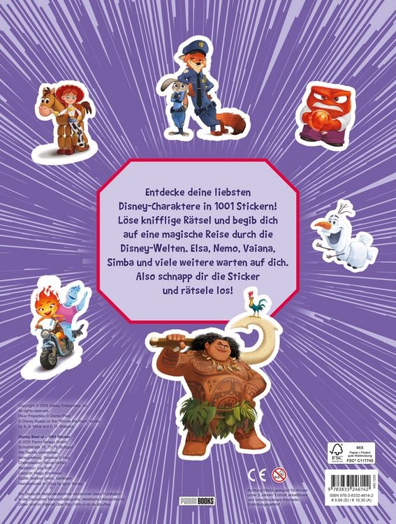Produktbild: Disney Best of: 1001 Sticker - Stickern - R&auml;tseln - Ausmalen