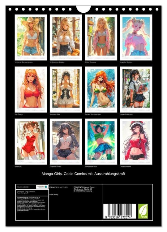 Produktbild: Manga-Girls. Coole Comics mit Ausstrahlungskraft (Wandkalender 2026 DIN A4 hoch), CALVENDO Monatskalender