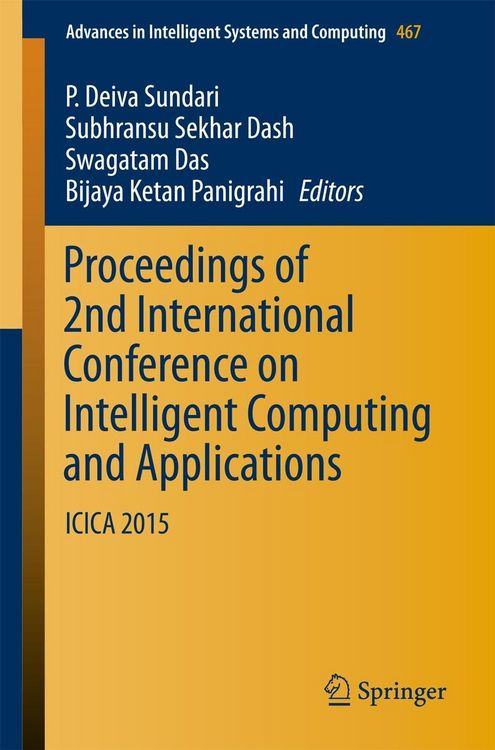 Produktbild: Proceedings of 2nd International Conference on Intelligent Computing and Applications