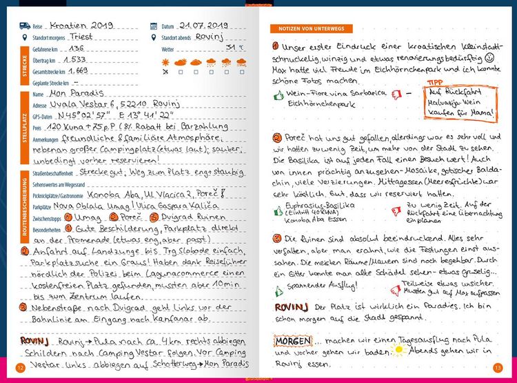 Produktbild: Reise Know-How Wohnmobil-Tourguide Logbuch: Notizbuch f&uuml;r unterwegs