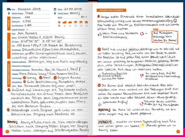 Produktbild: Reise Know-How Wohnmobil-Tourguide Logbuch: Notizbuch f&uuml;r unterwegs