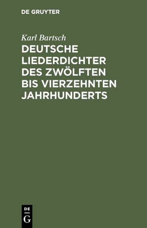 Produktbild: Deutsche Liederdichter des zw&ouml;lften bis vierzehnten Jahrhunderts