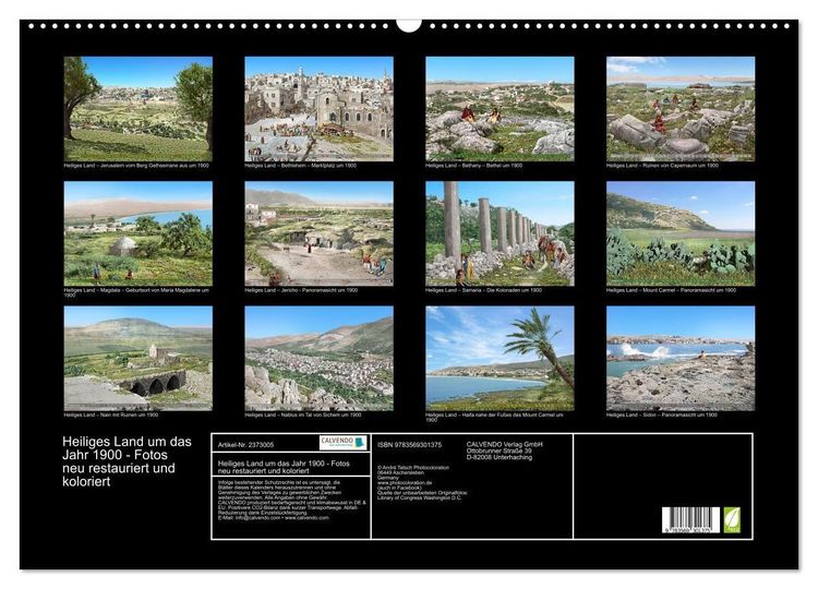 Produktbild: Heiliges Land um das Jahr 1900 - Fotos neu restauriert und koloriert (Wandkalender 2027 DIN A2 quer), CALVENDO Monatskalender