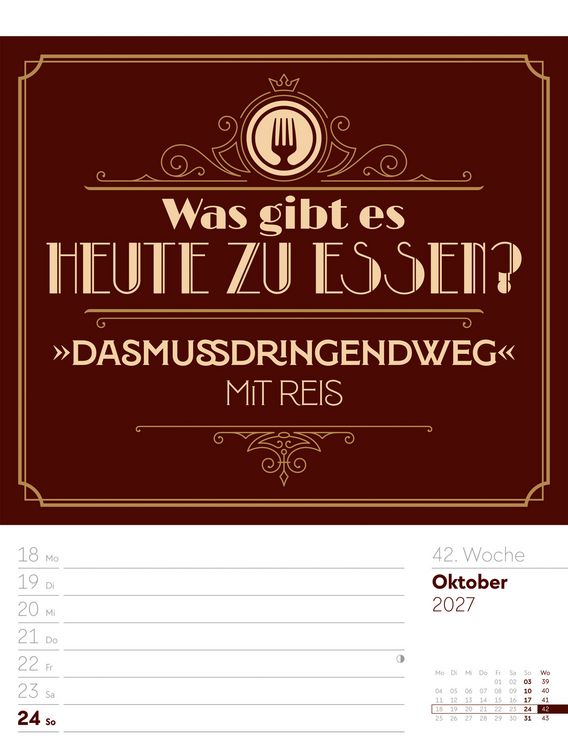 Produktbild: Klartext Spr&uuml;chekalender Wochenplaner 2027