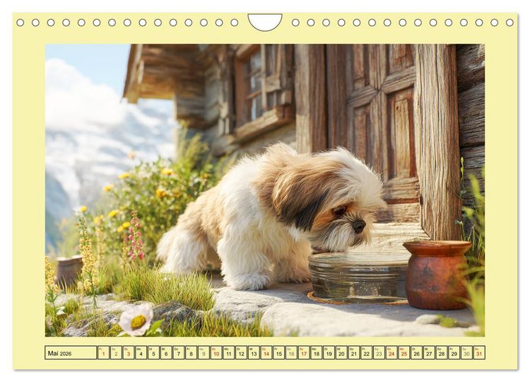 Produktbild: Shih Tzu Gl&uuml;ck. Zauberhafte Hunde im alpinen Wandergl&uuml;ck (Wandkalender 2026 DIN A4 quer), CALVENDO Monatskalender
