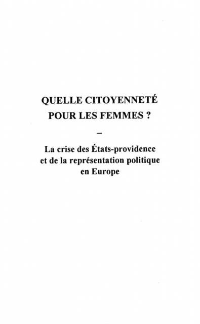Produktbild: Quelle citoyennete pour les femmes ?