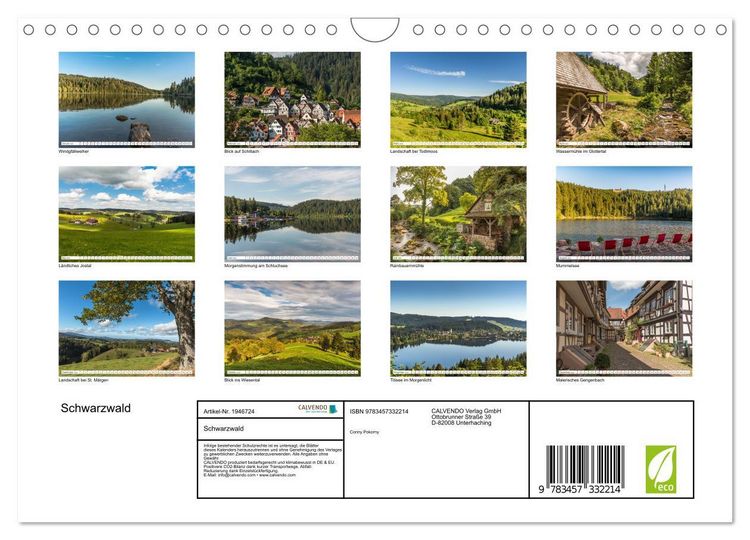 Produktbild: Schwarzwald (Wandkalender 2026 DIN A4 quer), CALVENDO Monatskalender