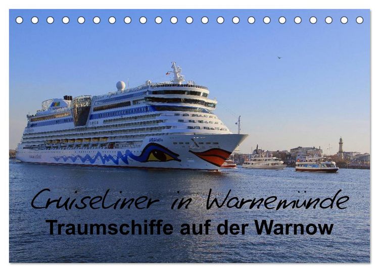 Produktbild: Cruiseliner in Warnem&uuml;nde (Tischkalender 2026 DIN A5 quer), CALVENDO Monatskalender