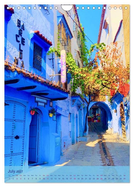 Produktbild: Chefchouen - The Blue City (Wall Calendar 2027 DIN A4 portrait), CALVENDO 12 Month Wall Calendar