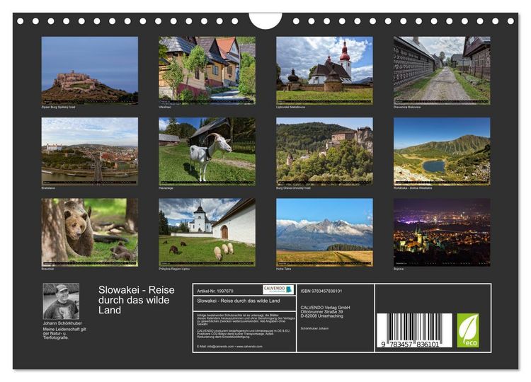 Produktbild: Slowakei - Reise durch das wilde Land (Wandkalender 2026 DIN A4 quer), CALVENDO Monatskalender