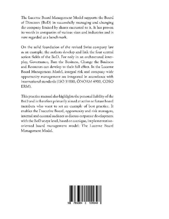 Produktbild: The Lucerne Board Management Model - the legally sound reference model with 31 illustrations and lots of food for thought to be deepened in management bodies of all sizes and in all sectors.