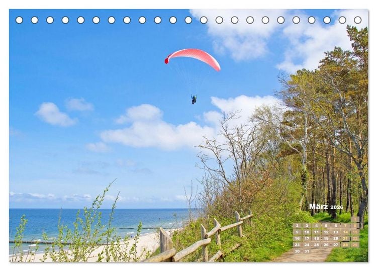 Produktbild: Paragliding: Der Traum vom Fliegen (Tischkalender 2026 DIN A5 quer), CALVENDO Monatskalender
