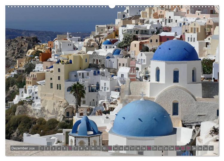Produktbild: Santorini - Insel ewiger Liebe (Wandkalender 2026 DIN A2 quer), CALVENDO Monatskalender