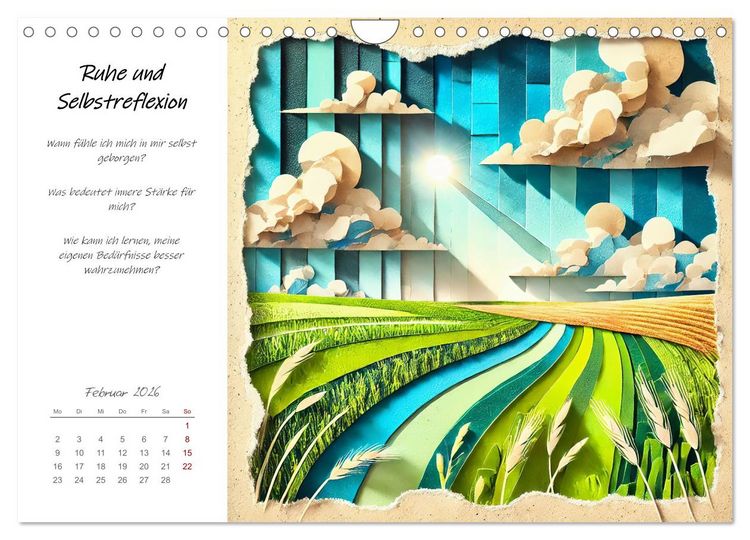 Produktbild: Dein Jahr der St&auml;rke - Reflexionskalender f&uuml;r mehr Selbstbewusstsein (Wandkalender 2026 DIN A4 quer), CALVENDO Monatskalender