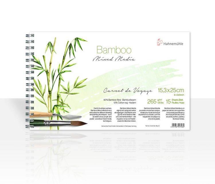 Produktbild: Hahnem&uuml;hle Papier Bamboo Carnet de Voyage, 15,3 x 25 cm Hochformat, 265 g/m&sup2;