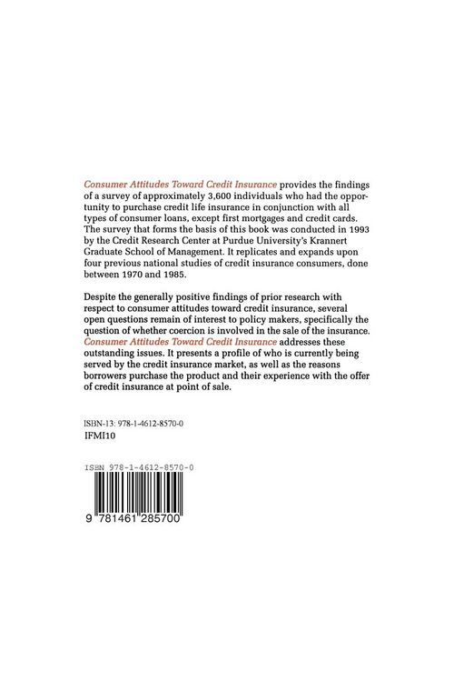Produktbild: Consumer Attitudes Toward Credit Insurance