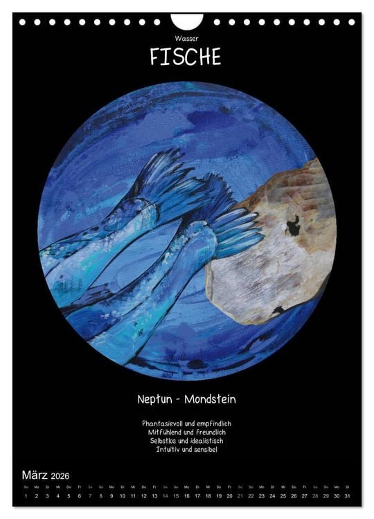 Produktbild: Sternzeichen - Charakter - Planeten - Edelsteine (Wandkalender 2026 DIN A4 hoch), CALVENDO Monatskalender