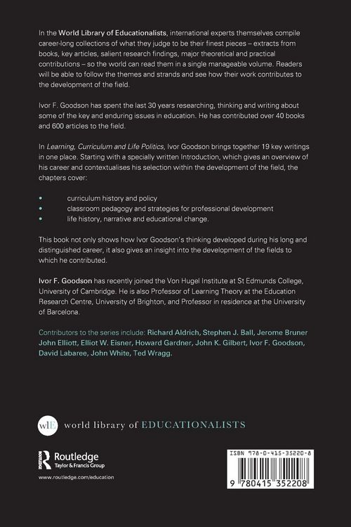Produktbild: Learning, Curriculum and Life Politics