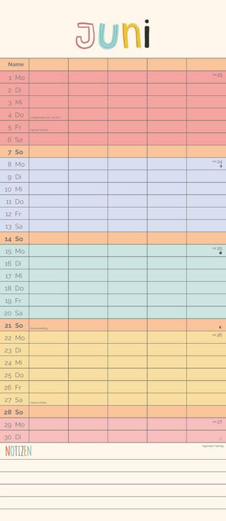 Produktbild: Unser buntes Jahr 2026 Familienplaner - Terminkalender - Familienkalender - 19,5x45