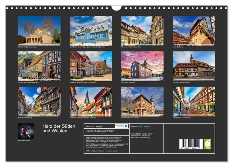 Produktbild: Harz der S&uuml;den und Westen (Wandkalender 2026 DIN A3 quer), CALVENDO Monatskalender