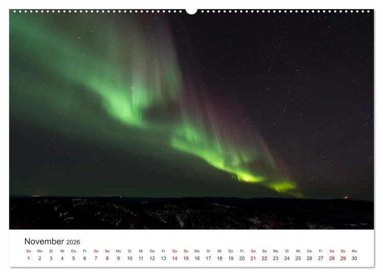 Produktbild: Polarlichter - Einzigartige Himmelsph&auml;nomene im Norden (Wandkalender 2026 DIN A2 quer), CALVENDO Monatskalender