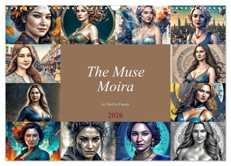 Produktbild: The Muse Moira in Twelve Facets (Wall Calendar 2026 DIN A3 landscape), CALVENDO 12 Month Wall Calendar