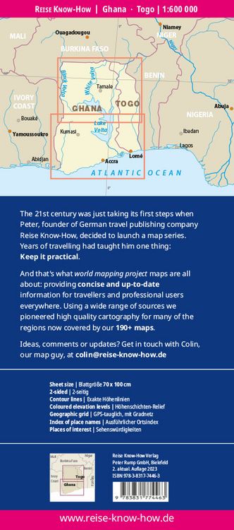 Produktbild: Reise Know-How Landkarte Ghana, Togo (1:600.000)