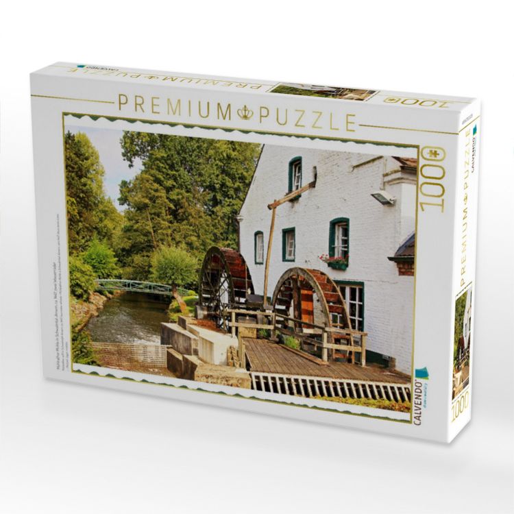 Produktbild: CALVENDO Puzzle M&uuml;hlrather M&uuml;hle in Schwalmtal-Amern, ca. 1447, zwei Wasserr&auml;der | 1000 Teile Lege-Gr&ouml;&szlig;e 64x48cm Foto-Puzzle f&uuml;r gl&uuml;ckliche Stunden