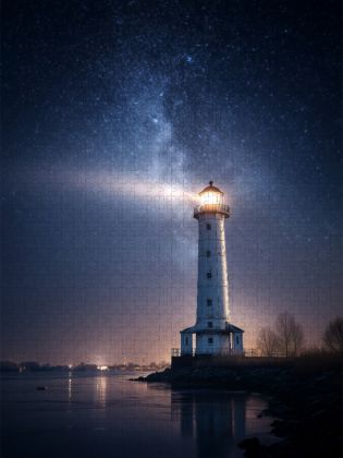 Produktbild: CALVENDO Puzzle Unter funkelnden Sternen schl&auml;ft das Meer | 1000 Teile Lege-Gr&ouml;&szlig;e 64x48cm Foto-Puzzle f&uuml;r gl&uuml;ckliche Stunden