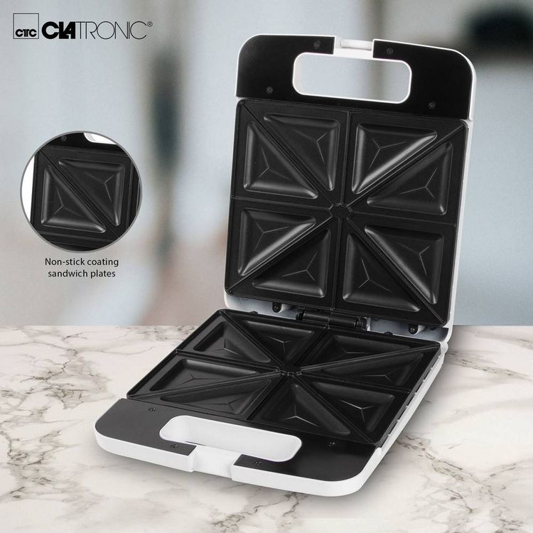 Produktbild: Clatronic ST3629 Sandwich-Toaster Wei&szlig;, Silber
