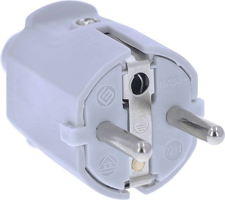 Produktbild: AS Schwabe 62220 Schutzkontaktstecker PVC 230V Grau