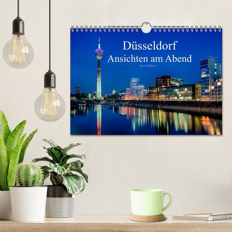 Produktbild: D&uuml;sseldorf - Ansichten am Abend (Wandkalender 2026 DIN A4 quer), CALVENDO Monatskalender