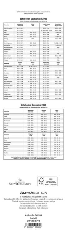 Produktbild: Streifenplaner Mini Zen 2026 - Streifen-Kalender 9,5x33 cm - Harmonie und Achtsamkeit - Wandplaner - Küchenkalender - Alpha Edition