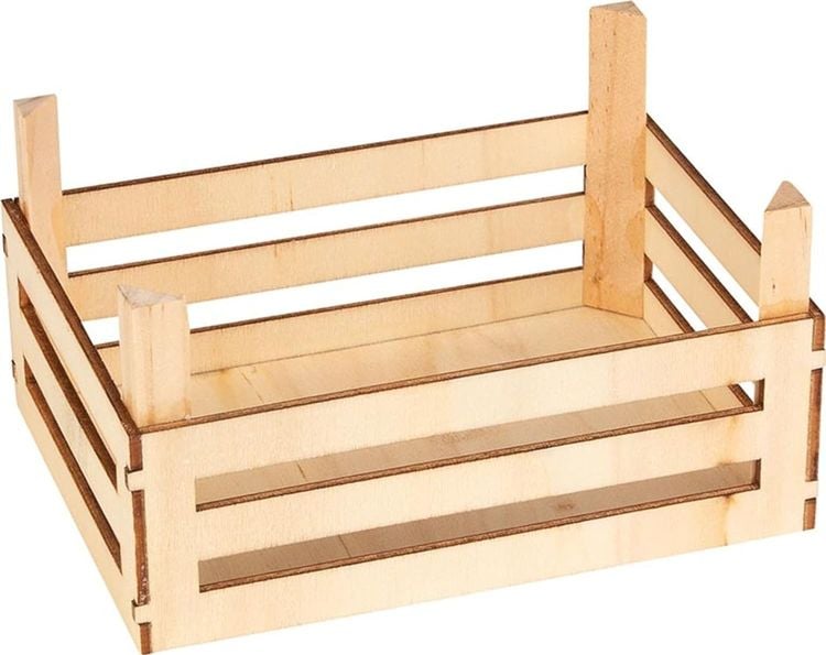 Goki 51600 - Obst- und Gemüsekiste, Holz, 3er Set