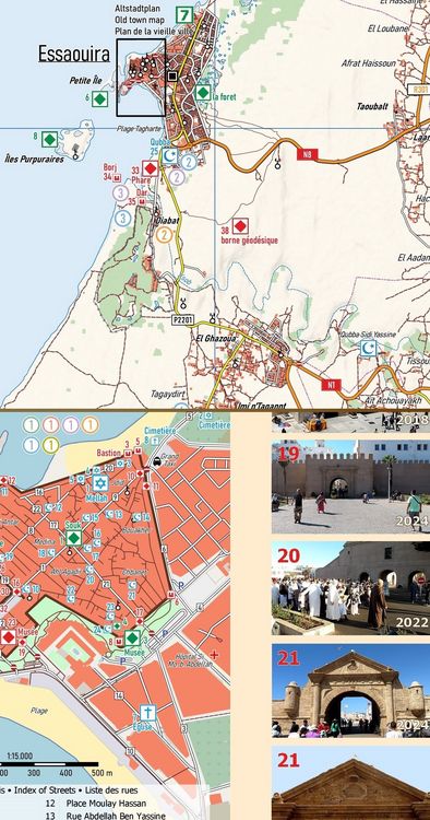 Produktbild: J10: Essaouira - Sidi Kaouki - Jbel El Hadid + Altstadtplan Essaouira