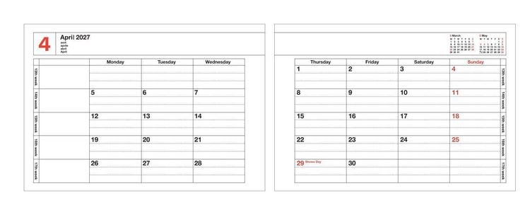 Produktbild: MARK'S 2027 Notebook Calendar XS // Black