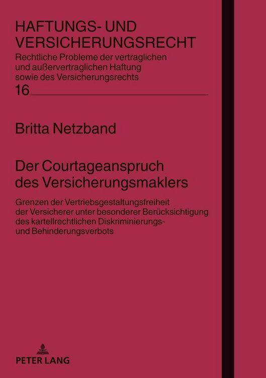 Produktbild: Der Courtageanspruch des Versicherungsmaklers