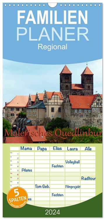 Produktbild: Familienplaner 2026 - Malerisches Quedlinburg mit 5 Spalten (Wandkalender, 21 x 45 cm) CALVENDO