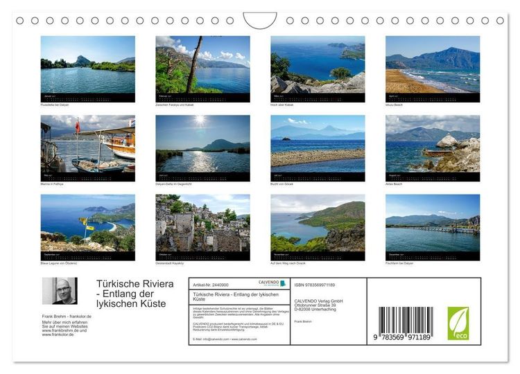 Produktbild: T&uuml;rkische Riviera - Entlang der lykischen K&uuml;ste (Wandkalender 2027 DIN A4 quer), CALVENDO Monatskalender