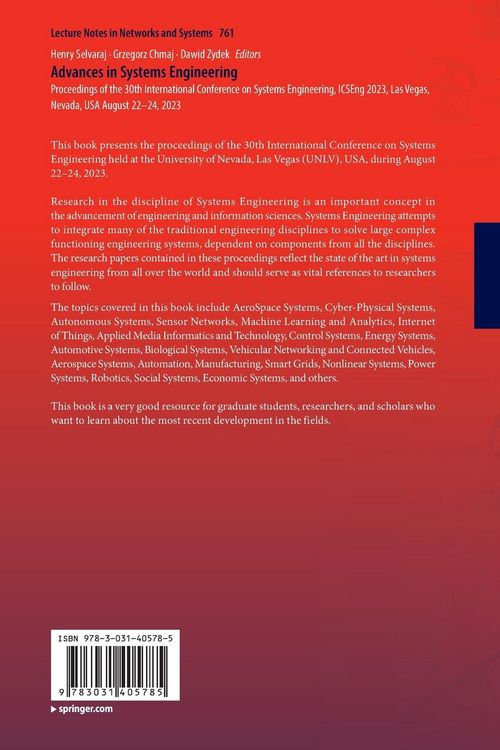 Produktbild: Advances in Systems Engineering