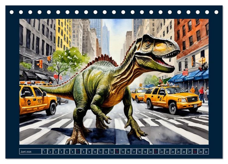 Produktbild: Dinosaurier erobern die Welt zur&uuml;ck (Tischkalender 2026 DIN A5 quer), CALVENDO Monatskalender