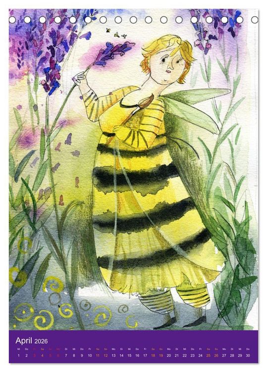 Produktbild: Im Elfenreich- Zauber und Magie der Elfen in sch&ouml;nen Aquarellen (Tischkalender 2026 DIN A5 hoch), CALVENDO Monatskalender